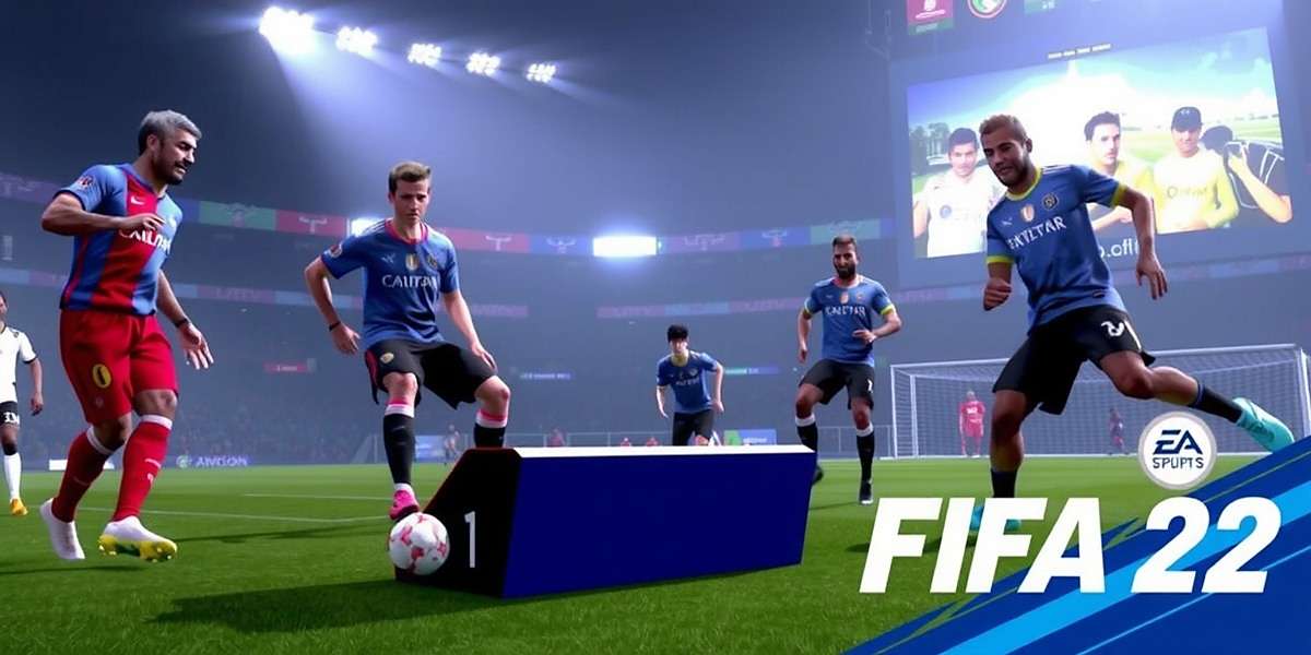 FIFA 22 tournament in India with players competing and spectators with FIFA 22 watermark